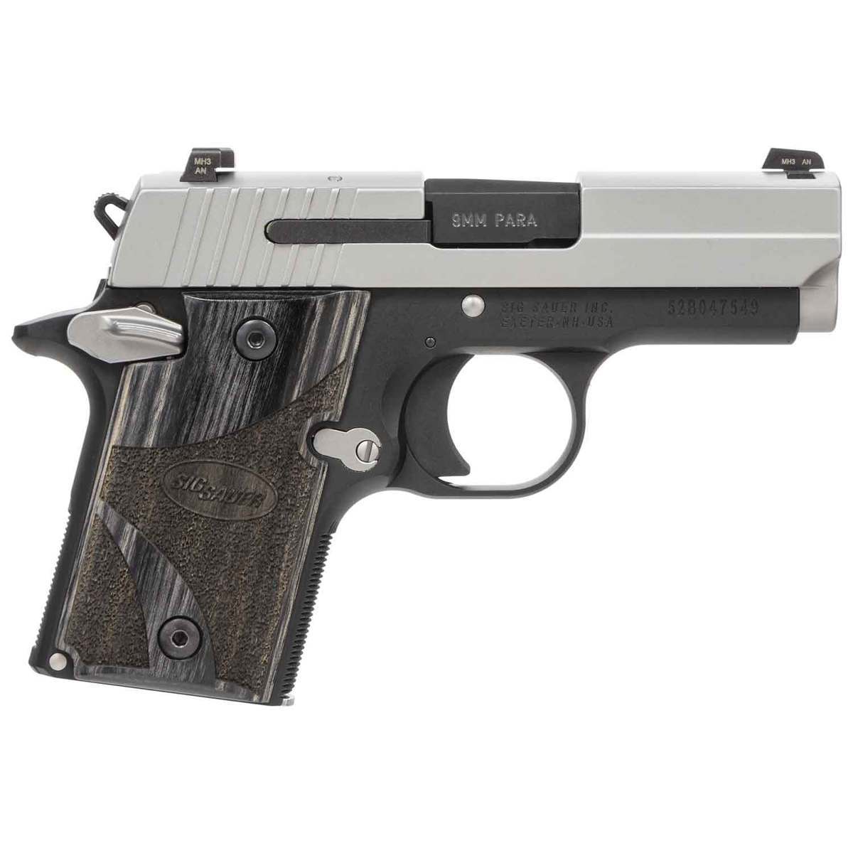sig sauer p938 blackwood 9mm luger 3in stainless pistol 61 rounds 1295002 1